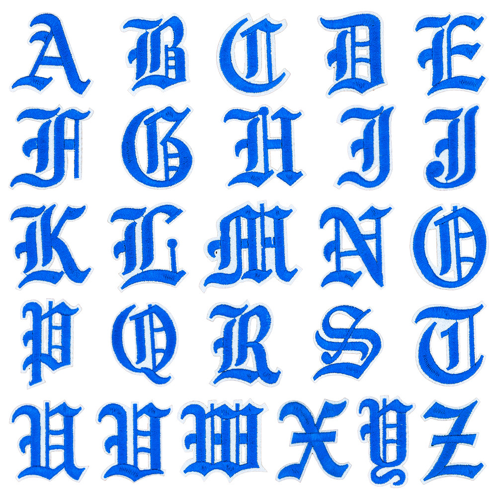 Wholesale Gothic 26-letter embroidered patch