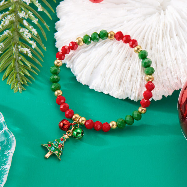 Wholesale Santa Claus Crystal Bell Beaded Bracelet