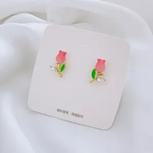 Zircon Tulip Stud Earrings