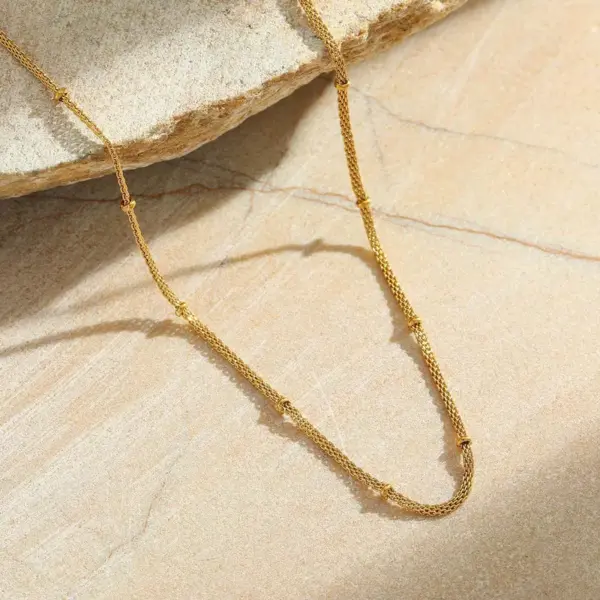 Wholesale Jewelry Casual Simple Style Solid Color 202 Stainless Steel PVD Coated Plating Cable Chain Figaro Chain Necklace