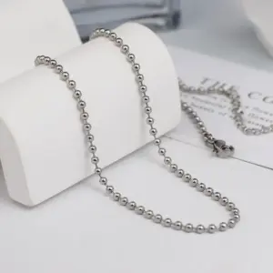 1.5mm Steel Color Ball Bead Chain / 55 5cm Extension Chain