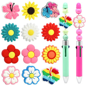 Wholesale Random 100pcs Colorful Flower Beading Series Beads