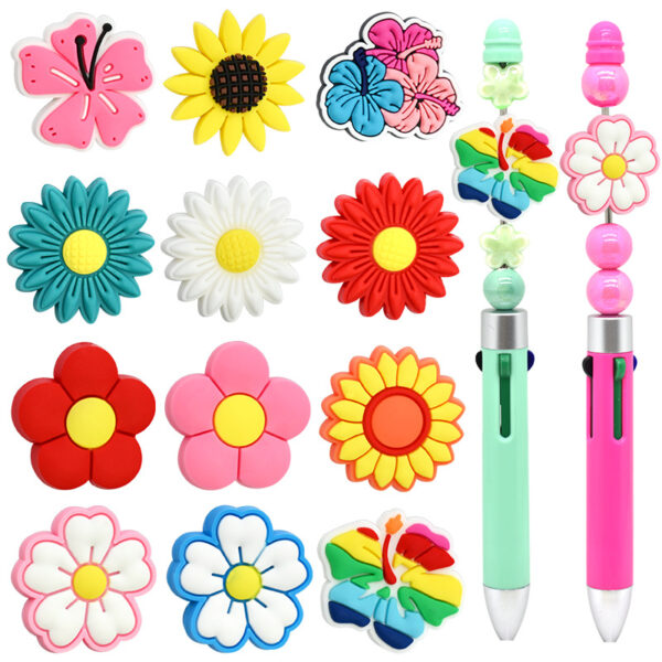 Wholesale Random 100pcs Colorful Flower Beading Series Beads