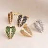 Wholesale Fashion Wings Copper Gold Plated Zircon Rings In Bulk