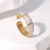oly-2c58efe7368f00c174327c691478d531 Wholesale PVD Coated Real Gold Plated 18K Gold Geometric 304 Stainless Steel Vintage Style Simple Style IG Style Waterproof Non Tarnish Open Rings