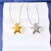 Wholesale 304 Stainless Steel Star PVD Coated 18K Real Gold Plated Simple Style Waterproof Non Tarnish Plating Pendant Necklace