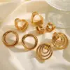 Wholesale 1 Pair Casual Simple Style Artistic Irregular Geometric Heart Shape Plating 304 Stainless Steel 18K Gold Plated Ear Studs