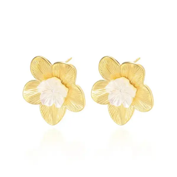 Wholesale PVD Coated Real Gold Plated Geometric Starfish Flower 304 Stainless Steel Modern Style Waterproof Non Tarnish Ear Studs