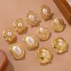 Wholesale 304 Stainless Steel Plastic Quadrilateral Round Electroplating Imitation Gold Elegant Sweet Simple Style Ear Studs