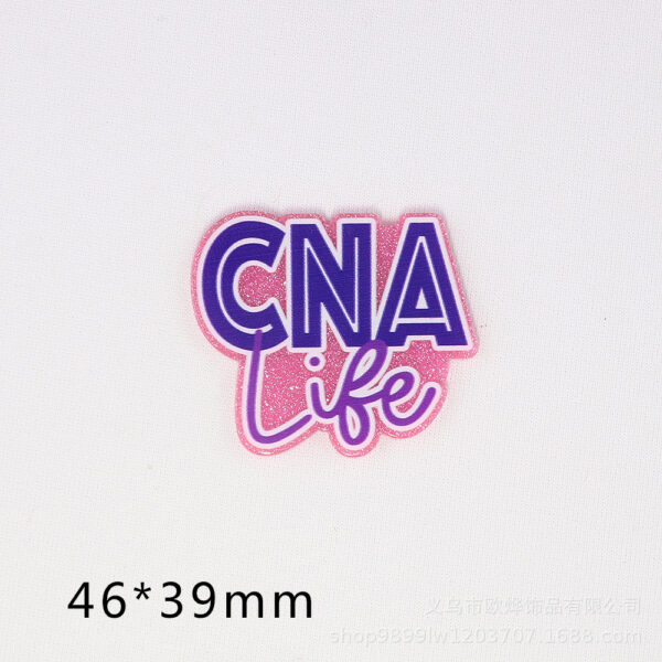 Wholesale New loose powder cross-border cartoon letter drink love bag jewelry acrylic pin DIY patch accessories