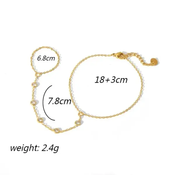 PVD Coated Real Gold Plated Geometric 304 Stainless Steel Simple Style Classic Style Waterproof Non Tarnish 304 Stainless Steel Bracelets