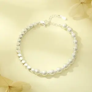 Silver Pearl Bracelet (Silver)