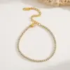 Wholesale Stainless Steel 18K Gold Plated Zirconia Stone Simple Fashion Bracelet Elegant Luxury Women's Style Multi-Color Gold Chain