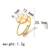 Wholesale PVD Coated Real Gold Plated 18K Gold Pentagram Heart Shape Flower 304 Stainless Steel IG Style Simple Style Classic Style Waterproof Non Tarnish Open Rings