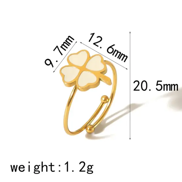 Wholesale PVD Coated Real Gold Plated 18K Gold Pentagram Heart Shape Flower 304 Stainless Steel IG Style Simple Style Classic Style Waterproof Non Tarnish Open Rings