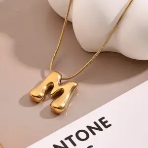 M Necklace (Gold) / Length: 450mm / 1 Strand/Package