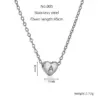 Wholesale Stainless Steel Simple Style Commute Polishing Plating Inlay Letter Heart Shape Necklace