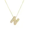 Wholesale Casual Hip-Hop Rock Letter 304 Stainless Steel Copper Inlay 18K Gold Plated Zircon Pendant Necklace