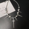 Wholesale Cross Rivets Exaggerated Punk Necklace for Men and Women Y2K Irregular Subculture Niche Chain Hip Hop Necklace Chain