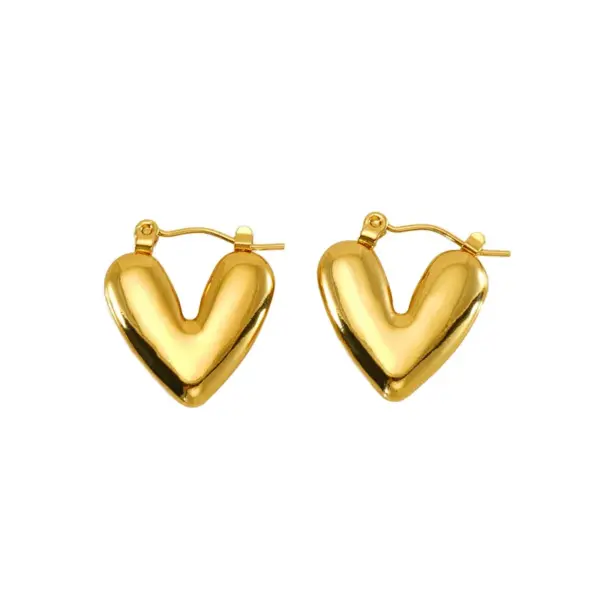 Wholesale 1 Pair Basic Modern Style Classic Style Geometric Heart Shape Eye Plating 304 Stainless Steel Hoop Earrings
