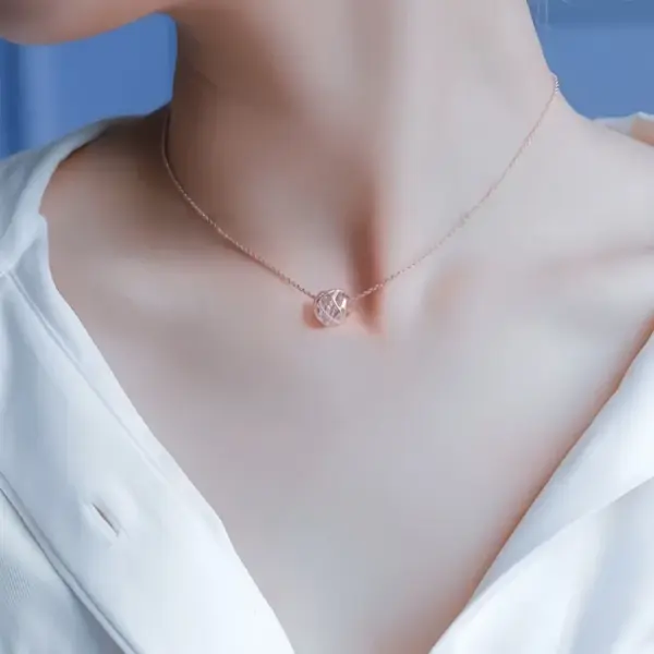 Wholesale Rose Gold Necklace Shiny Bracelet Light Luxury Fashion Gift Inlaid Luxurious Sweet Birthday Versatile Water Plated Copper Round Dot Oval Zircon