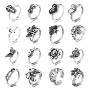 Wholesale Korean Jewelry Industry European and American Cross-Border New Retro Cast Ring Old Finger Joint Ring Personalized Punk Style Ring