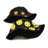 Wholesale European and American Spring and Summer New Smiley Printed Fisherman Hat Women's Japanese Style Sunshade Basin Hat Fashion Double-Sided Sun Hat