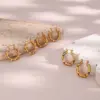Wholesale PVD Coated Real Gold Plated 18K Gold Geometric 304 Stainless Steel Fashion Waterproof Non Tarnish Earrings