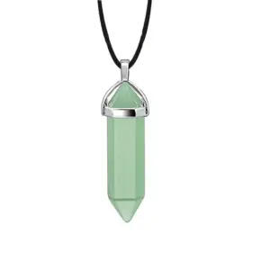 Green Aventurine + Leather Rope