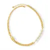 Wholesale PVD Coated Real Gold Plated 18K Gold Geometric 304 Stainless Steel Fashion Waterproof Non Tarnish 304 Stainless Steel Necklace