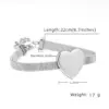 304 Stainless Steel Heart Shape PVD Coated Stone-Free 18K Real Gold Plated Simple Style Waterproof Non Tarnish Rose Gold Sier Yellow Bracelets