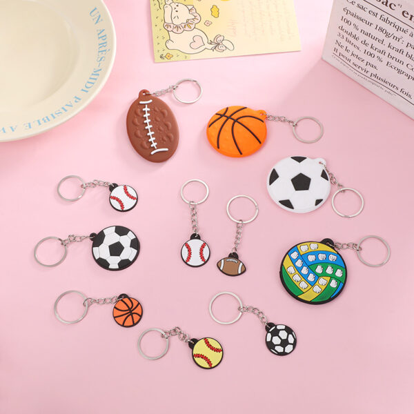 Wholesale Pvc Football Basketball Keychain Pendant Sports Goods Rugby Tennis Event Gifts Wholesale Cartoon Pendant