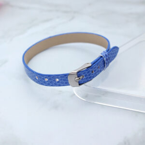 Square steel buckle 8mm snake pattern wristband-dark blue