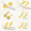 Wholesale 304 Stainless Steel Butterfly Bow Knot Ion Plating (IP) 18K Real Gold Plated Classic Style Waterproof Non Tarnish Enamel Three-dimensional Gold Steel Color Drop Earrings Ear Studs