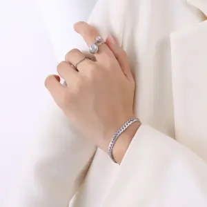 E017 Steel Wide Bracelet 15 + 5cm