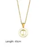 PVD Coated Real Gold Plated 18K Gold Letter 304 Stainless Steel Fashion Waterproof Non Tarnish 304 Stainless Steel Necklace