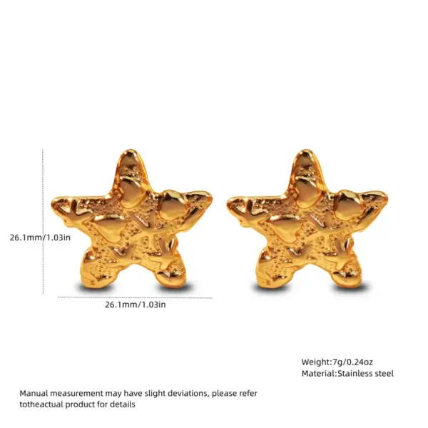 Wholesale 1 Pair Elegant French Style Commute Star Heart Shape 304 Stainless Steel Imitation Gold Electroplating Ear Studs