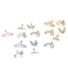 316L Stainless Steel Copper Zircon Ear Cartilage Rings & Studs Star Waterproof Non Tarnish Surgical Steel Women'S