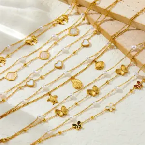 Wholesale Jewelry Marine Style Sweet Conch Shell 304 Stainless Steel Anklet