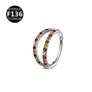Thin Rod Silver Black + Orange / 0.8 1.2 X12mm