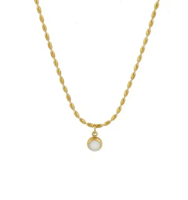 Wholesale Vacuum Plating Real Gold Plated 18K Gold Gold Plating Round 304 Stainless Steel Glam Waterproof Non Tarnish Titanium Steel Pendant Necklace