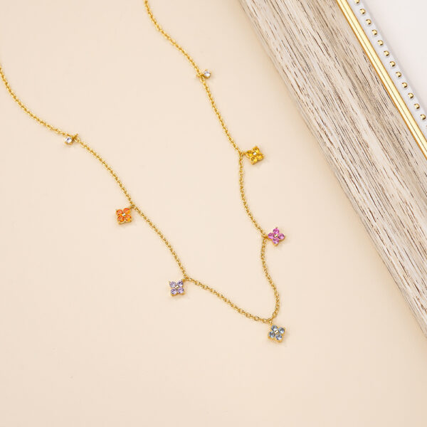 Wholesale Colorful zircon inlaid necklace