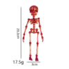 Wholesale Cross-border best-selling 3D printed skeleton with movable joints - children's Halloween toy, creative refrigerator magnet.