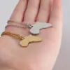 Wholesale 304 Stainless Steel Map Customization Laser Engraving PVD Coated 18K Real Gold Plated Vintage Style Waterproof Non Tarnish Plating Chain Cable Chain Lobster Trigger Clasp Closure Rose Gold Gold Silver Pendant Necklace