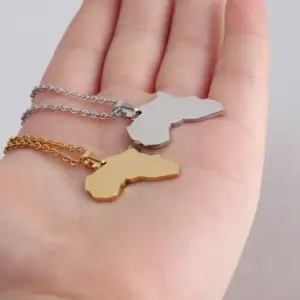 Wholesale 304 Stainless Steel Map Customization Laser Engraving PVD Coated 18K Real Gold Plated Vintage Style Waterproof Non Tarnish Plating Chain Cable Chain Lobster Trigger Clasp Closure Rose Gold Gold Silver Pendant Necklace