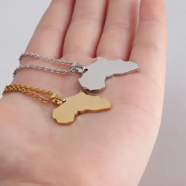 Wholesale 304 Stainless Steel Map Customization Laser Engraving PVD Coated 18K Real Gold Plated Vintage Style Waterproof Non Tarnish Plating Chain Cable Chain Lobster Trigger Clasp Closure Rose Gold Gold Silver Pendant Necklace