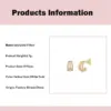 1 Pair Simple Style C Shape Plating Inlay Copper Zircon Gold Plated Ear Studs