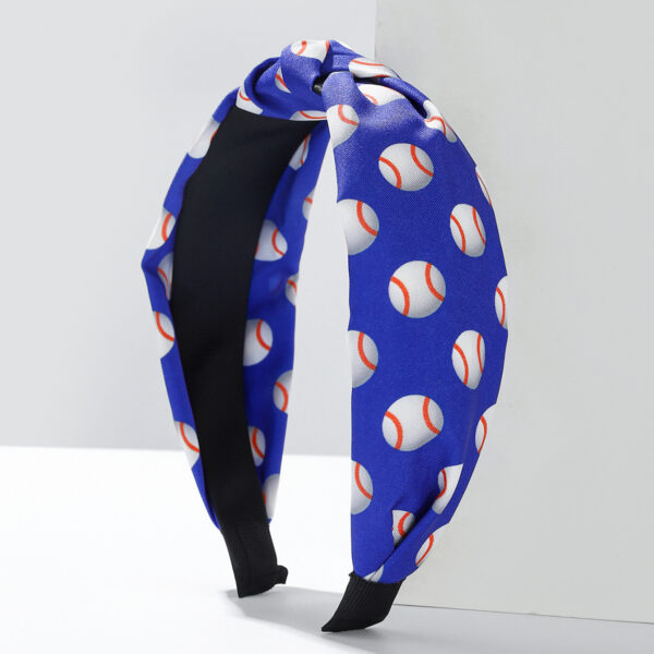 Wholesale Sports Wind Hair Band Fabric Baseball Printing Simple Knot Hair Band