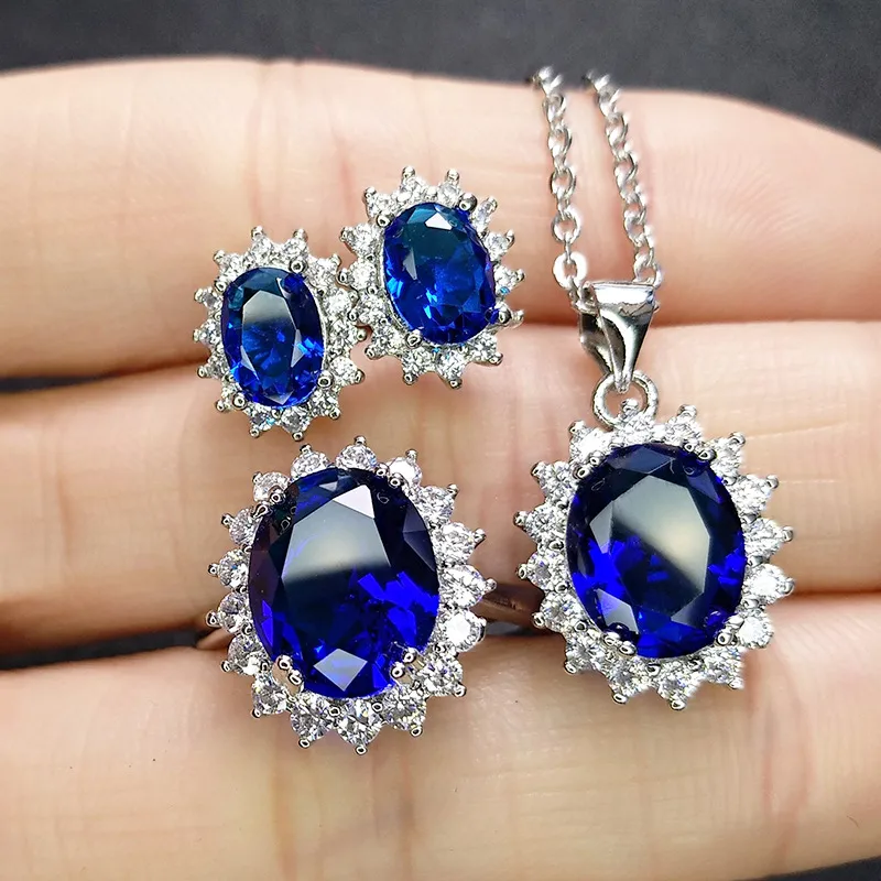 Wholesale Copper Plating Artificial Gemstones Crystal Jewelry Sets
