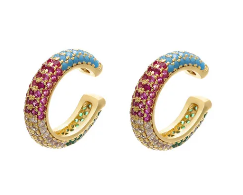 Wholesale Fashion Geometric Plating Copper Zircon Copper Earrings